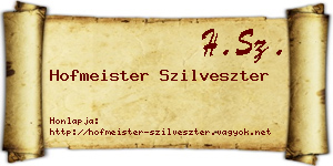 Hofmeister Szilveszter névjegykártya